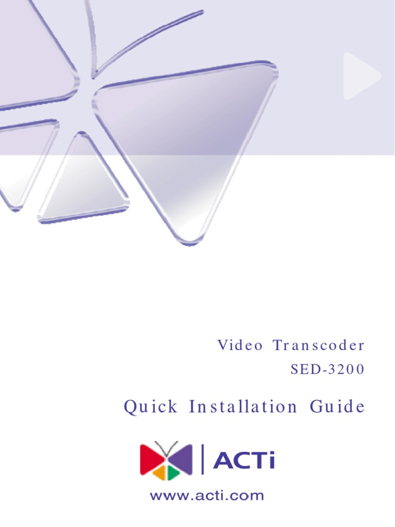 SED-3200 Video Transcoder Installation Guide | PDF | Ip Address | Video