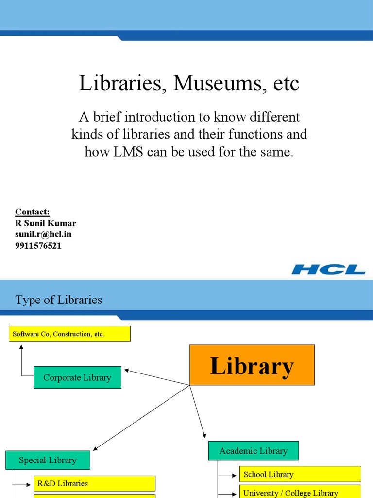 An Overview of Library Management Systems (LMS) and their Key Functions for Different Types of