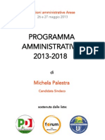 Arese Amministrative 26-27 Maggio - Programma Patto Civico 2013