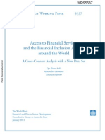 Access to Financial Services and the Financial Inclusion Agenda Around the World