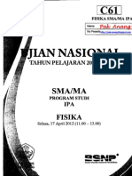 Pembahasan Soal UN Fisika SMA 2012 Paket C61 Zona D