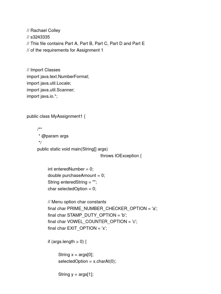 Java Codes For Stamp Duty Calculator | PDF | Control Flow | Integer ...