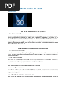 50 Most Common Interview Questions and Answers