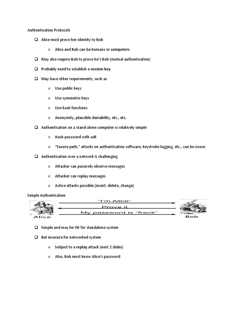Authentication Protocols Overview | PDF | Key (Cryptography) | Public ...