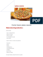 Como Hacer Pizza Casera