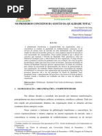 OS PRIMEIROS CONCEITOS DA GESTÃO DA QUALIDADE TOTAL