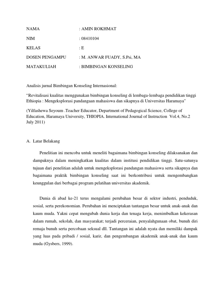 Tugas Analisi Jurnal Bk Pdf