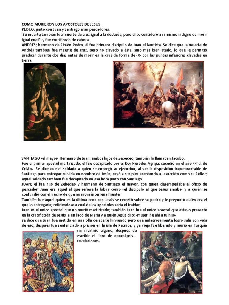Como Murieron Los Apostoles de Jesus PDF Jesús San Pedro