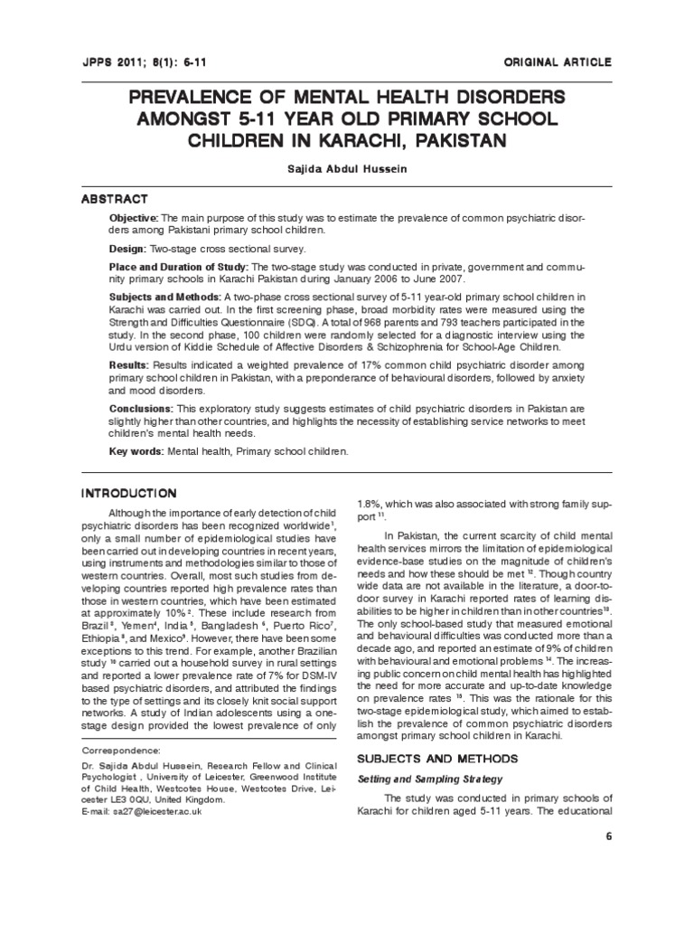 Prevalence of Mental Disorders | PDF | Mental Disorder | Attention ...