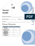 Examen 1er Bimestre Tercer Grado