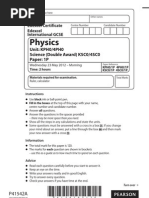 Edexcel IGCSE May 2012 Physics Paper-1