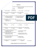 Science: Sample Paper For Class 7 Entrance Exam