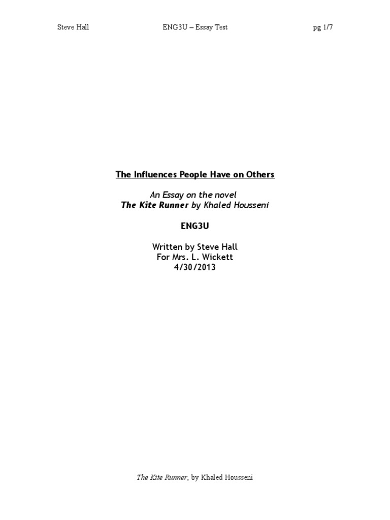 the kite runner essay thesis
