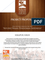 Project Proposal: " Re Eksi Waj Ah Pendi Di Kan Indonesia"