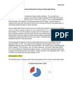 School Summary Evaluation For Canyon Valley High School Demographics