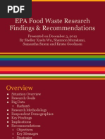 Presentation For The Environmental Protection Agency On Food Waste