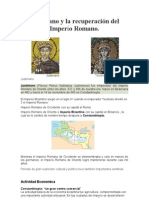 Justiniano y La Recuperación Del Imperio Romano