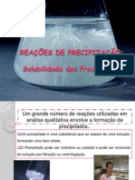 Precipitação Química e Solubilidade