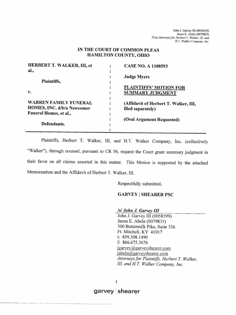 Motion For Summary Judgement | PDF | Foreign Language Studies | Home ...