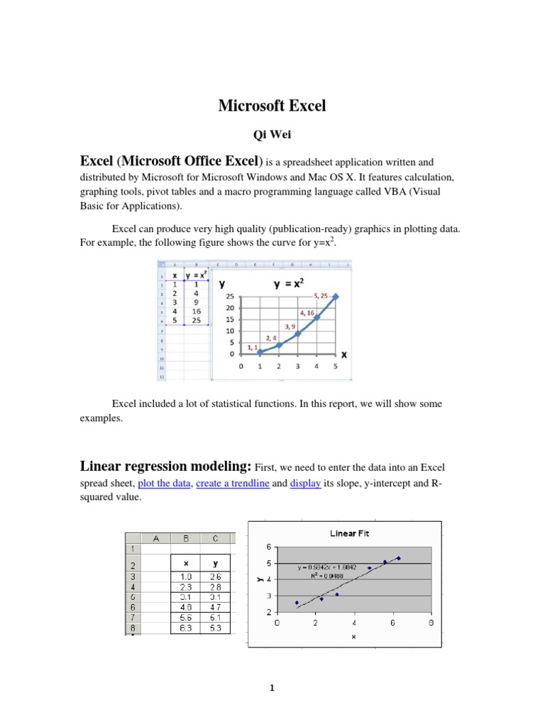 Excel Statistical Analysis Techniques | PDF