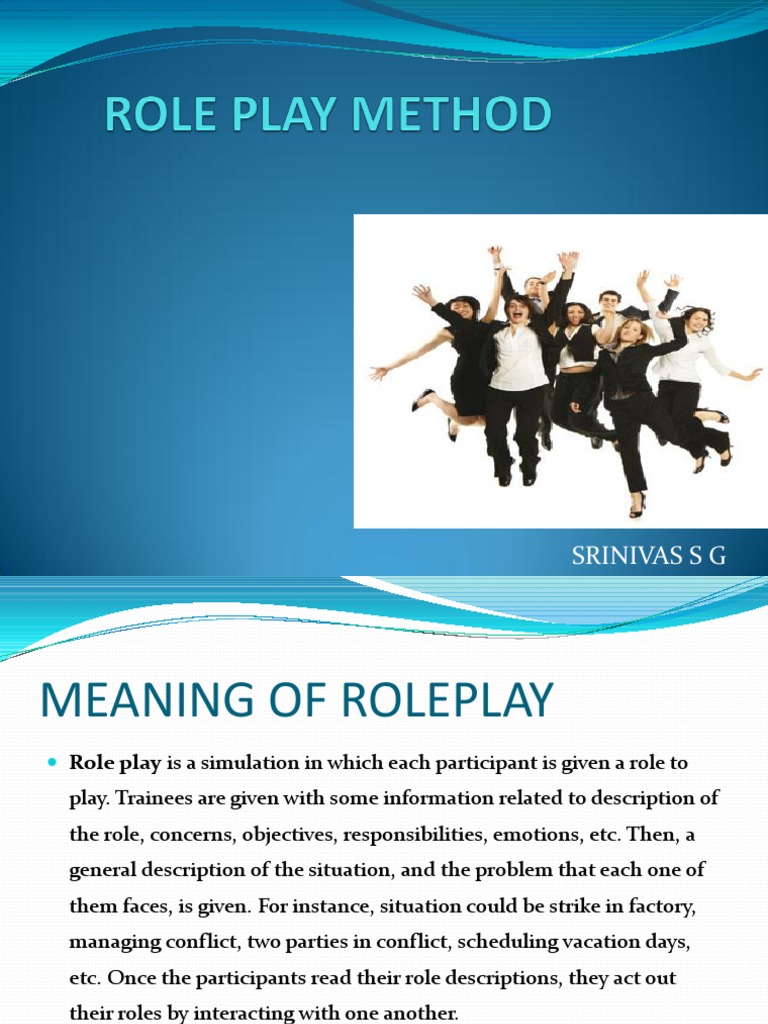 Role Play Method Pdf Facilitator Learning