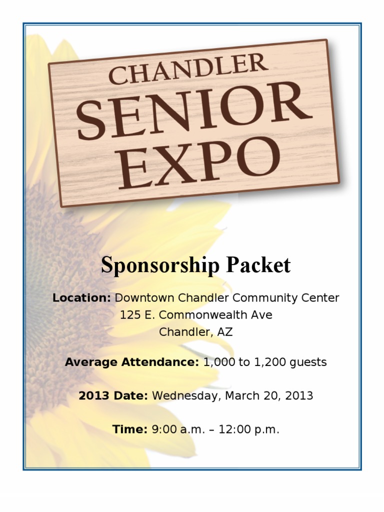 Chandler Senior Expo Sponsorship Info | PDF | Volunteering | Sponsor ...