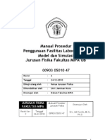 Manual Prosedur Penggunaan Fasilitas Laboratorium Model Dan Simulasi Jurusan Fisika Fakultas MIPA UB