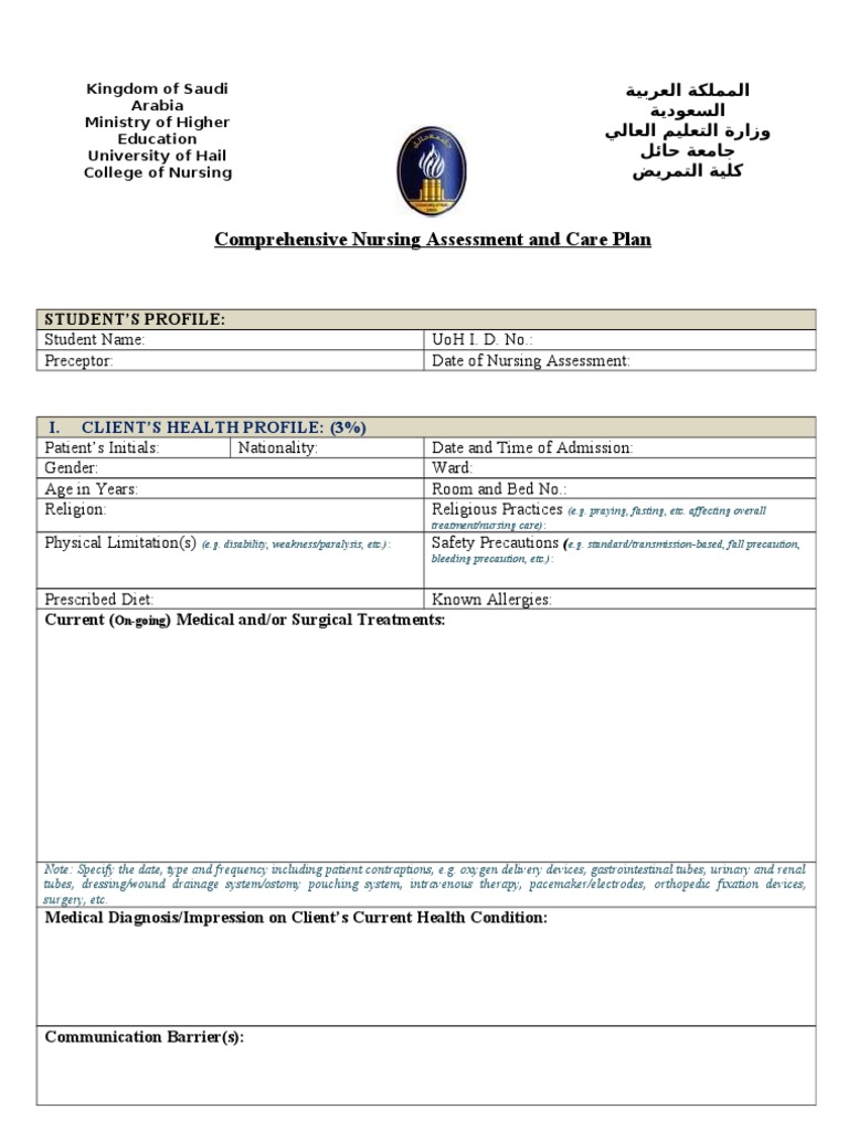 Comprehensive Nursing Assessment Guide | PDF | Medicine | Clinical Medicine