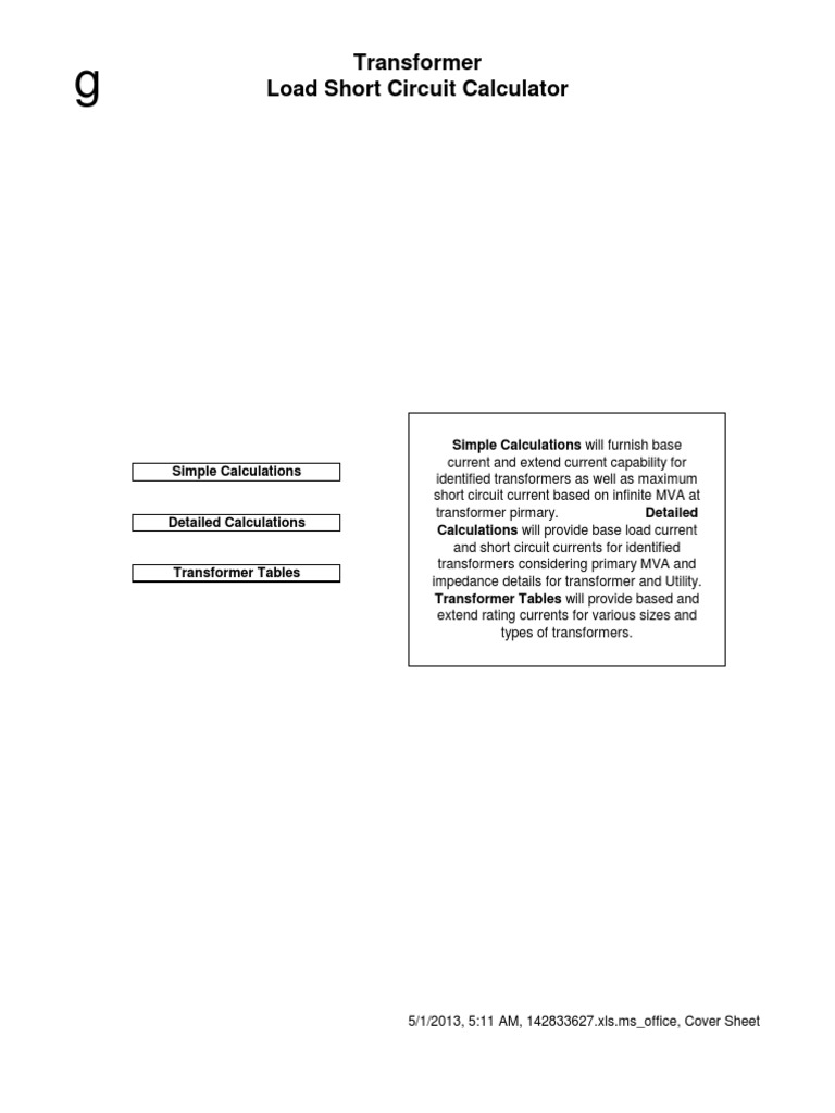 Transformer Load and Short Circuit Guide | PDF