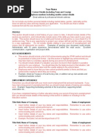 Long Term Unemployed CV Template