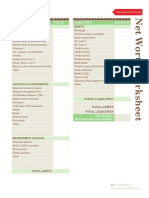 Net Worth Worksheet