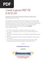 Download Contoh Laporan PKP TK PAUD by Guru  Kepala Sekolah SN138873882 doc pdf