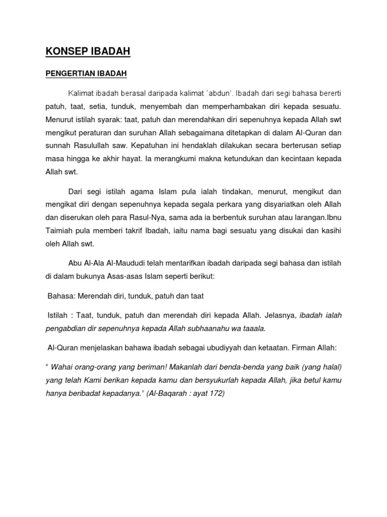 Konsep Ibadah | PDF