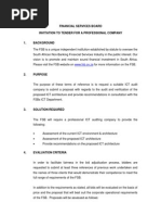 Financial Services Board Invitation To Tender For A Professional Company