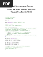 Matlab Steganography Example Using Wavelet Transform