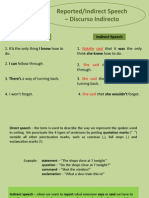 Reported/Indirect Speech - Discurso Indirecto