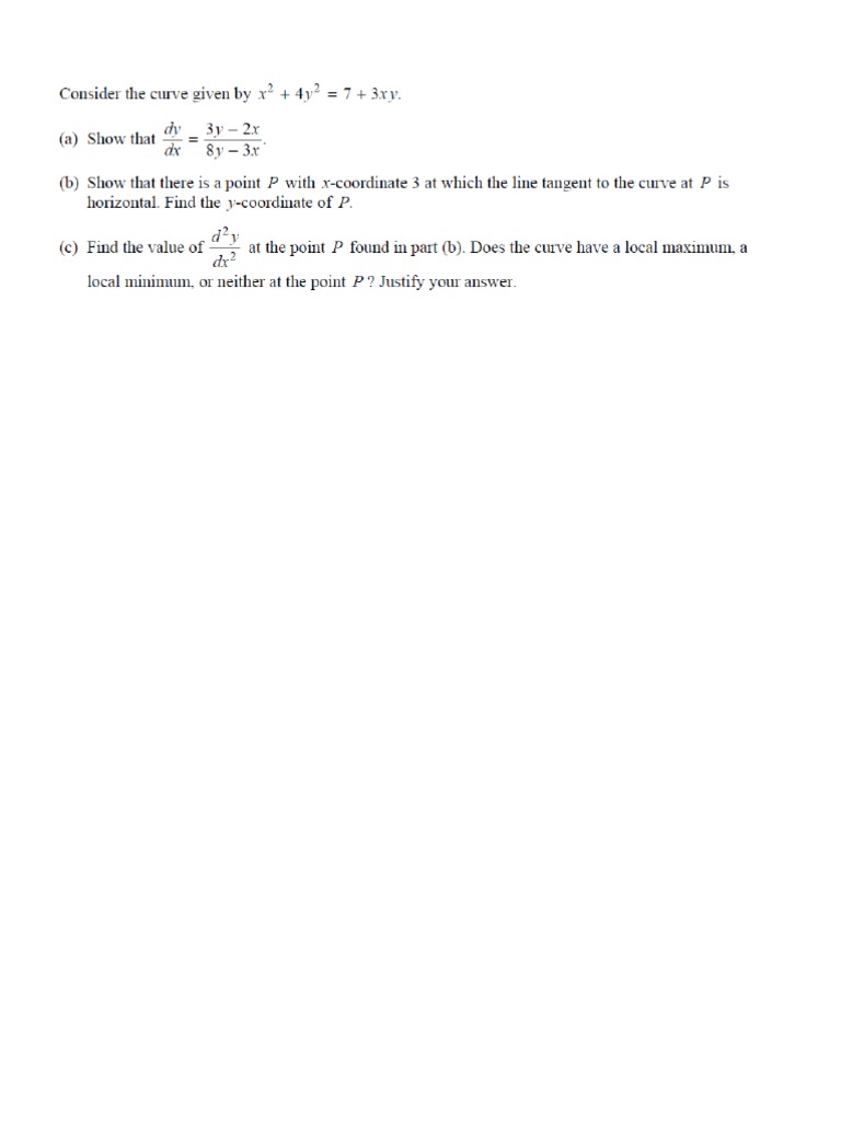 AP CALCULUS BC FRQ Derivatives