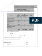 Name of Staff Member: Annual Overall Performance Rating by Supervisor & Staff Member