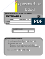 Prova de Matemática 2º ano - 2º período