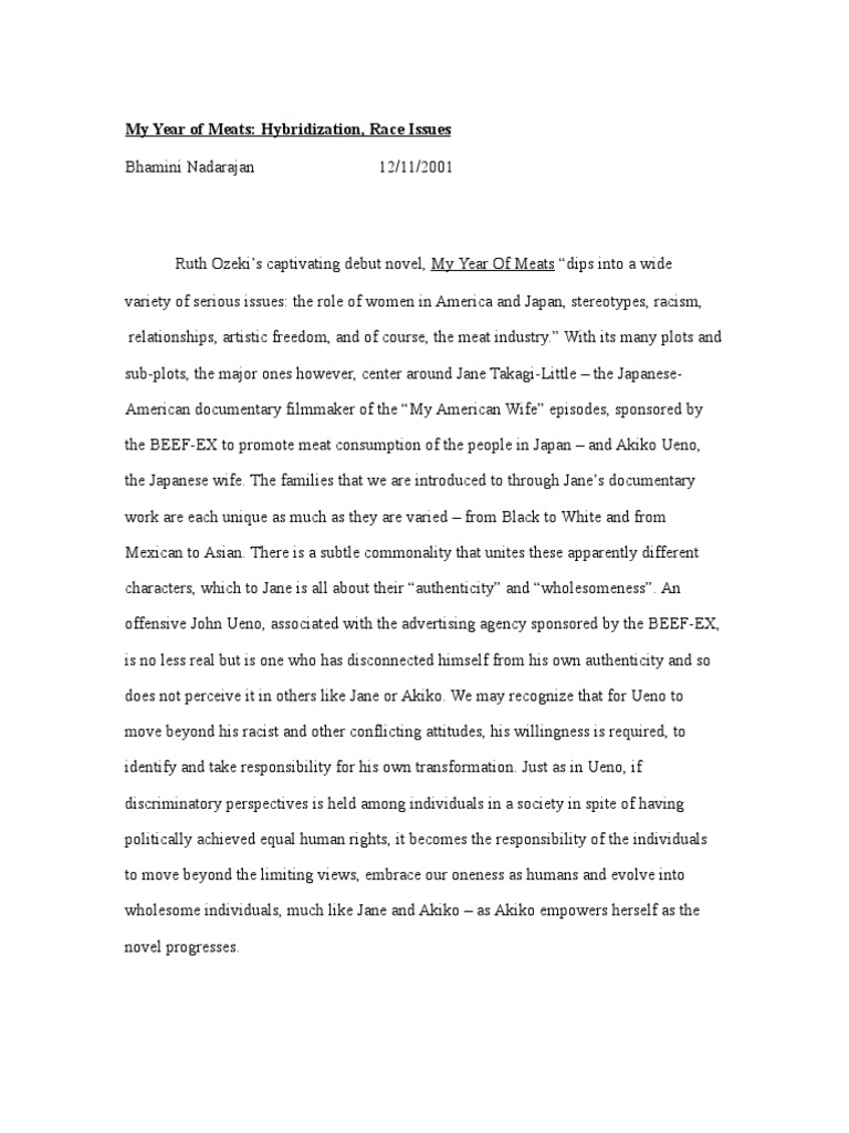 My year of meats essay picture