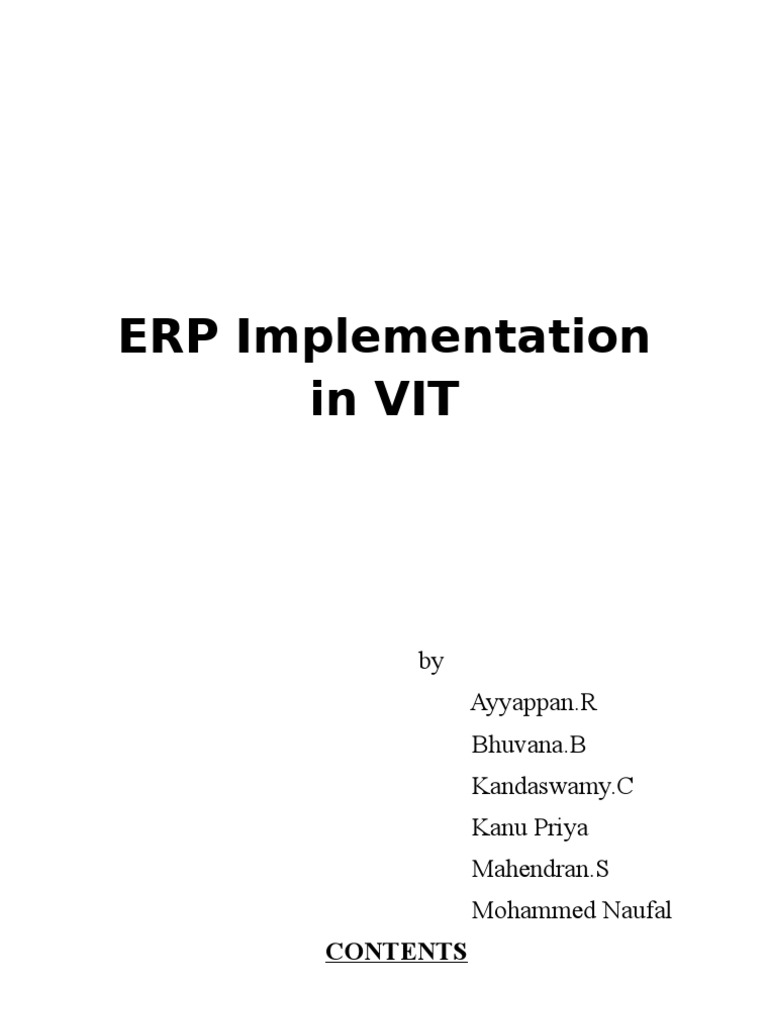 Implementation Of Erp Download Free Pdf Enterprise Resource