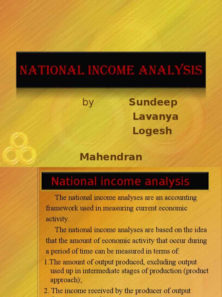 National Analysis Measures Of National And Output