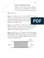 Mecânica dos Fluidos - Exercícios de Propriedades