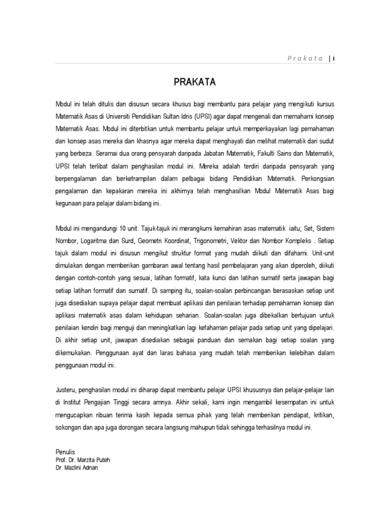 Modul Matematik Asas UPSI | PDF | Karier & Perkembangan