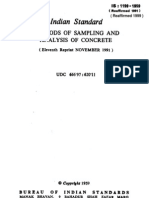 Is 1199 1959 Methods of Sampling and Analysis of Concrete