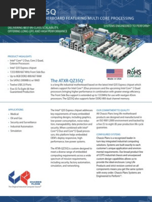 Long Life Industrial Motherboard - Chassis Plans ATXR-QZ35Q