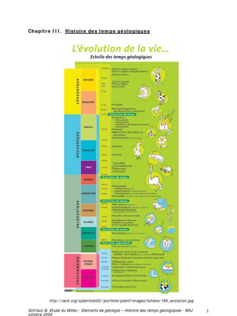 Les ères Géologiques Dans L Ordre Chronologique