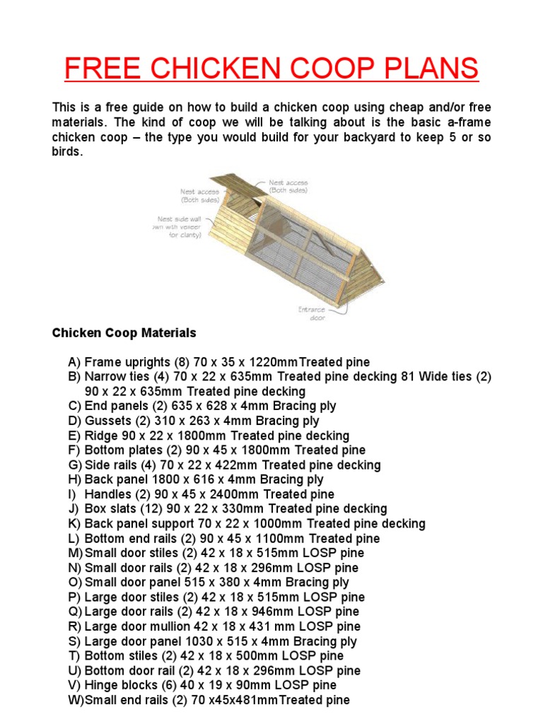 Free Chicken Coop Plans | PDF | Chicken | Door