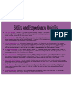 Related Skills and Experience