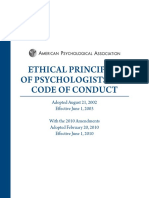 Ethical Principles of Psychologists and Code of Conduct